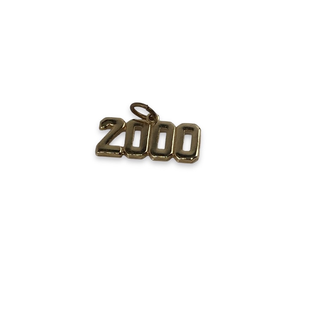 2000 Year small petite pendant Gold plated Y2K